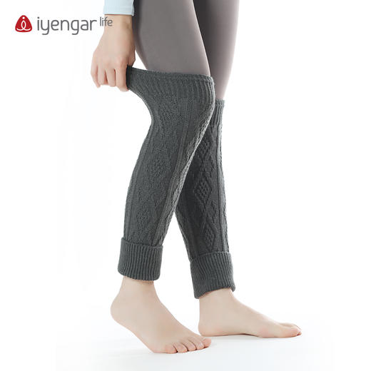 艾扬格 life F1112瑜伽袜套 普拉提袜子 专业女加厚长筒保暖护腿套 舞蹈运动堆堆袜 商品图4