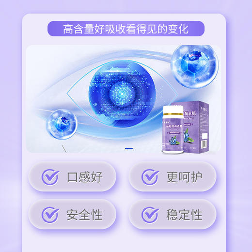 【九九】蓝莓叶黄素酯咀嚼片科学配比*4瓶装 商品图3