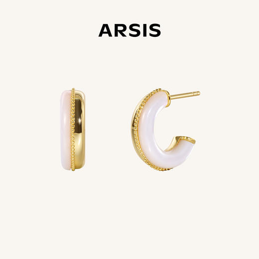 ARSIS｜流光系列 珠光月影耳钉 商品图0