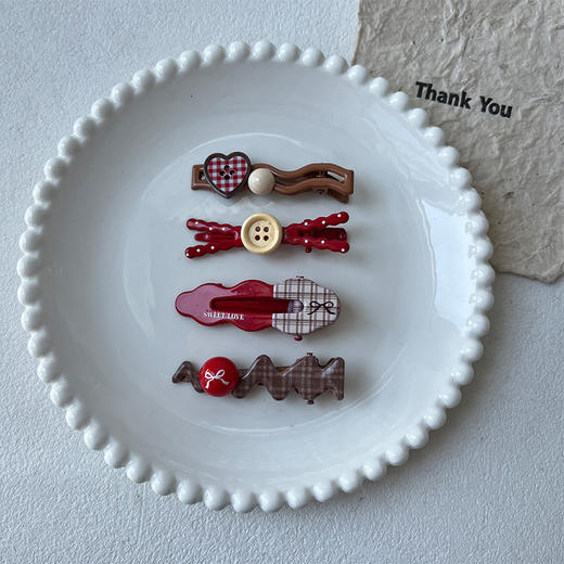 FGKH复古咖红元素组合组合夹-纪念日百货门店同款167797138 商品图4