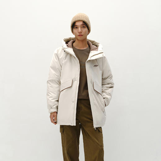 森马羽绒服男冬装80绒子中长款宽松连帽外套时尚户外风绣花上衣潮 商品图2