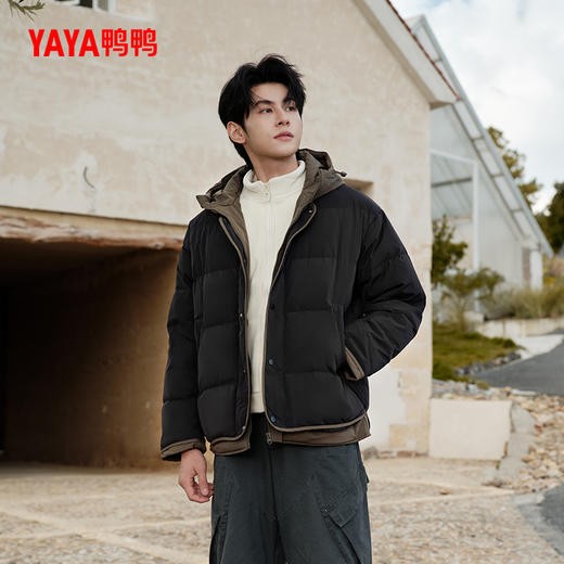 严选 | 鸭鸭连帽假两件面包羽绒服 男女同款 多色可选 S-3XL码 YE4B017637P 商品图9