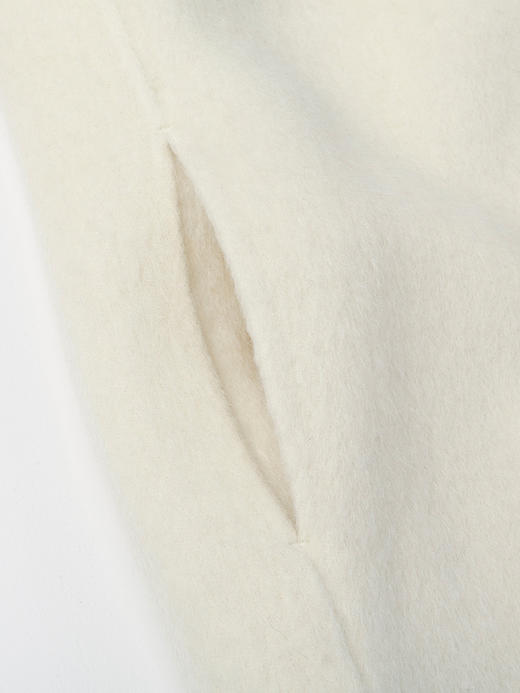 V 领单排扣米白色毛呢外套 宽松休闲短款夹克 秋冬复古质感毛呢上衣 商品图4