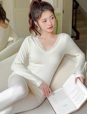 正品芬腾含绵羊毛自发热无缝保暖打底套装居家