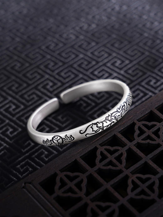 【龙腾仕途】子佩集S999银手工手镯原创设计【55051209】2407 商品图0