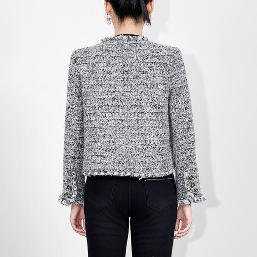 「高货wl」全新升级【铂金会员395/天猫529/差价134】(04912)洛诗琳亮丝粗花呢小香风外套2025秋冬加厚羊毛短外套女 商品图1