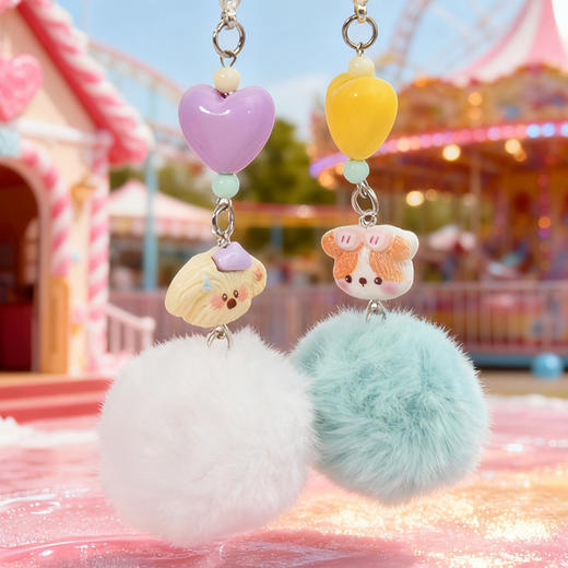 修狗毛球对装挂件钥匙扣-纪念日百货门店同款167344500 商品图1
