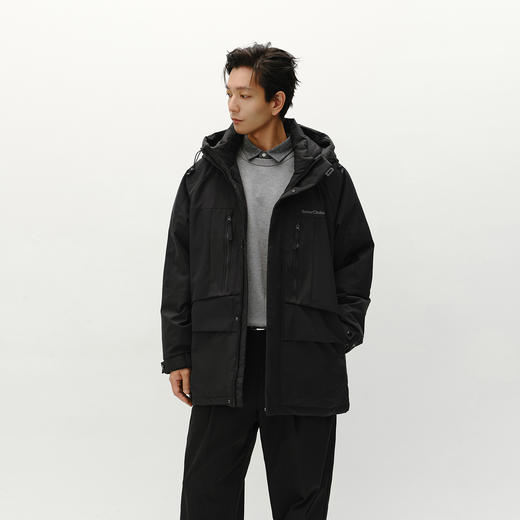 森马羽绒服男冬装80绒子中长款保暖连帽外套宽松拼接户外百搭上衣 商品图1