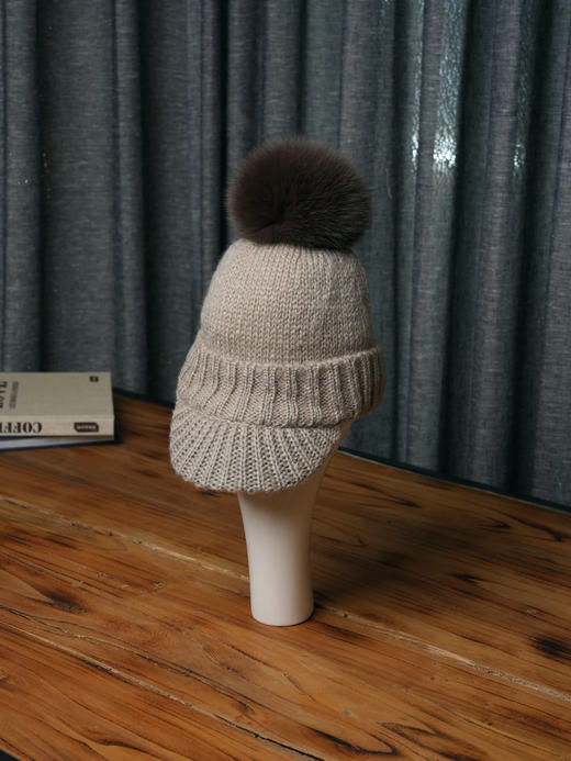 北京仓｜CA4LA-FUWA CAP3-绒球球 毛线帽（灰色）［日本设计师］ 商品图1