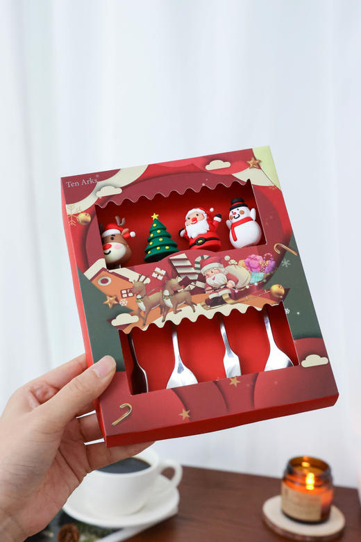 【圣诞勺叉套装】 ✅莫兰迪ins风格，高级感满满    ✅食品级 不锈钢材质，一体锻压，坚固耐用-ZTDJ 商品图3