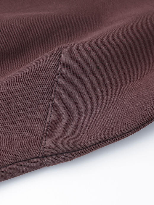 焦糖棕宽松圆领卫衣 灯笼袖小标装饰休闲上衣 秋冬慵懒风复古质感套头衫 商品图4