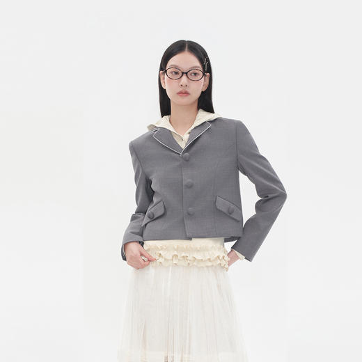 HERLIAN 2025冬季新品 直筒短款西装外套女士 商品图2