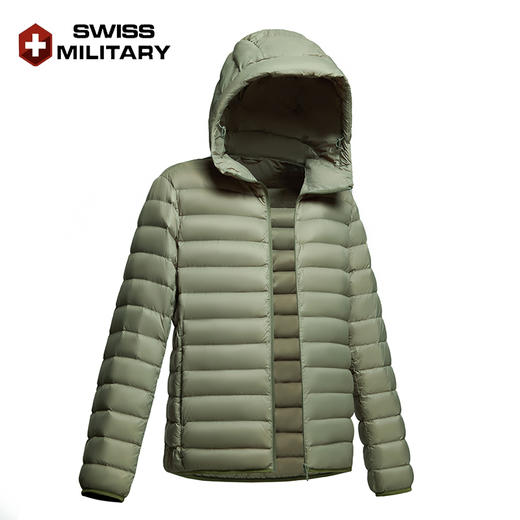 瑞士军工SWISS MILITARY冬季轻薄羽绒 男女款连帽短款白鸭绒外套 商品图11