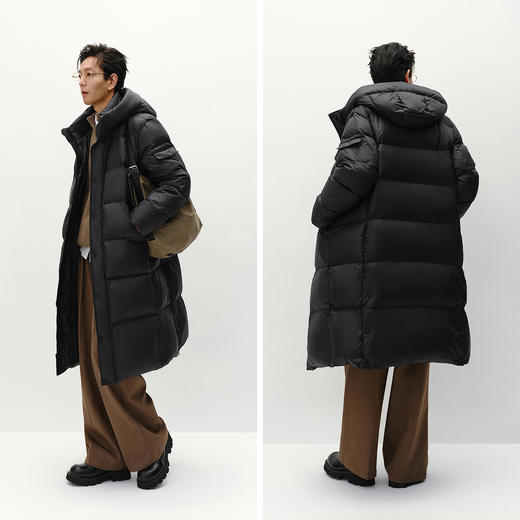森马羽绒服男冬装90绒子鹅绒服加厚防泼水抗静电长款连帽外套户外 商品图4