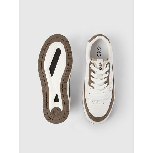 GXG通勤男鞋拼接厚底牛皮板鞋百搭休闲鞋 商品图3