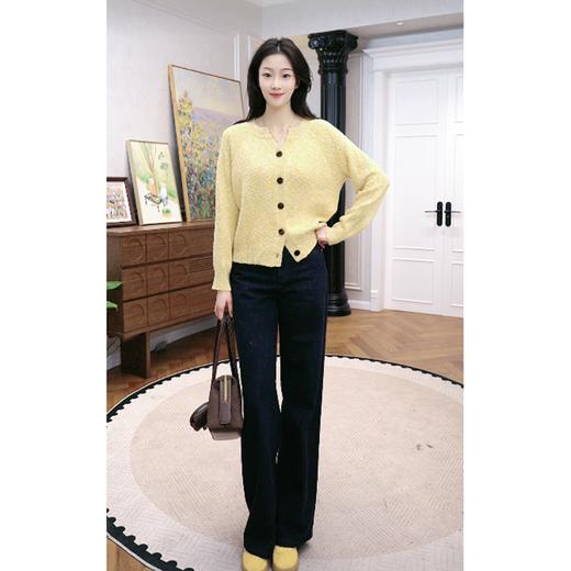 火桐hooton 雪绒花 2025新款绵羊毛牛仔直筒裤9276 商品图2