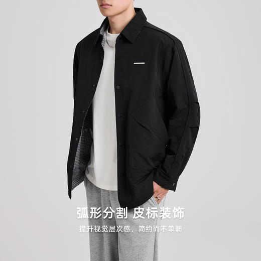 墨麦客简约翻领哈灵顿夹克男2025秋季新款两面穿男士外套81421 商品图2