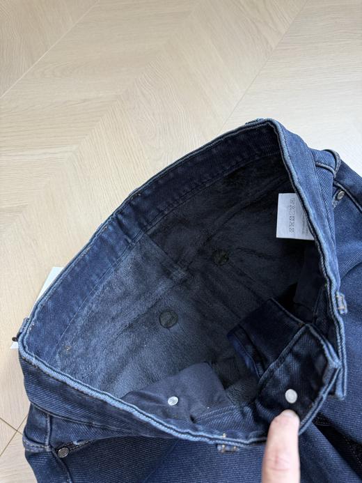 D112726秋冬款时尚休闲商务后腰字母logo皮标男士加绒牛仔裤 商品图12