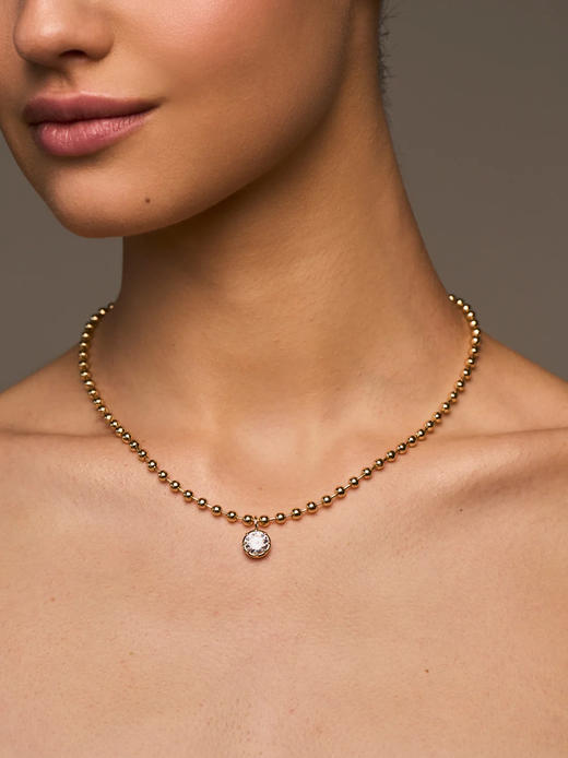 订购8周到｜Lili Claspe-Cleo-金色 网球 锆石 吊坠 项链［美国设计师］ 商品图0