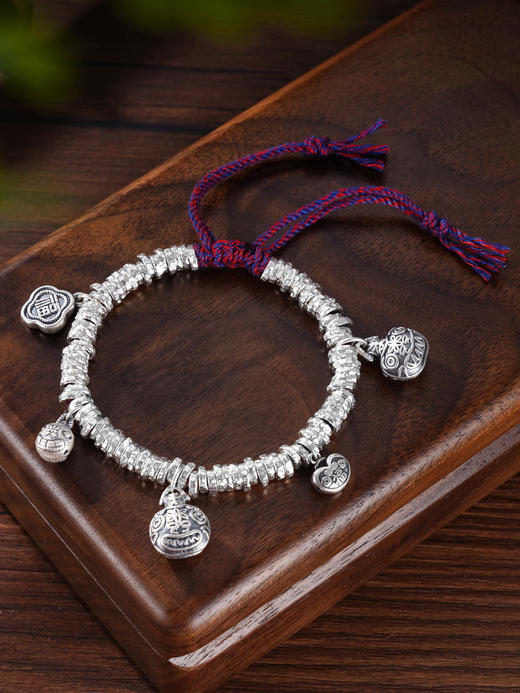 子佩集S999银【福生万象】手串【SC000671】纯银钱串手链腰缠万贯盘缠盘缠2409 商品图0