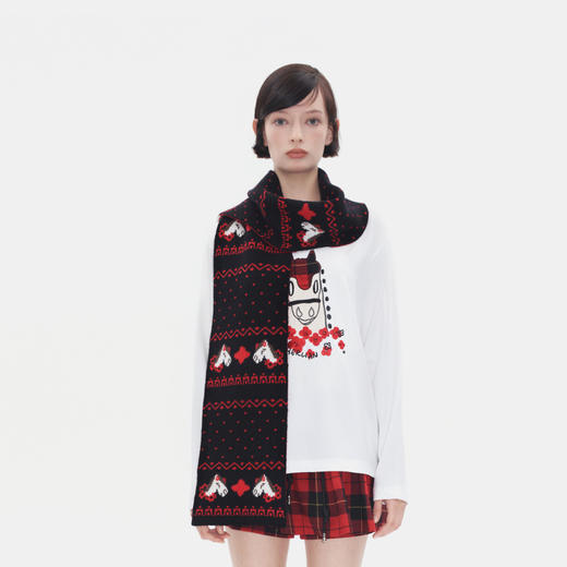 HERLIAN 2025冬季新款小马提花针织围巾 商品图2