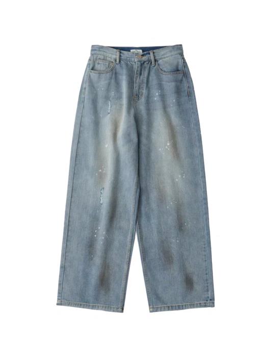 LIVINGTOWN/LT手工甩漆竹节纱牛仔裤 商品图2