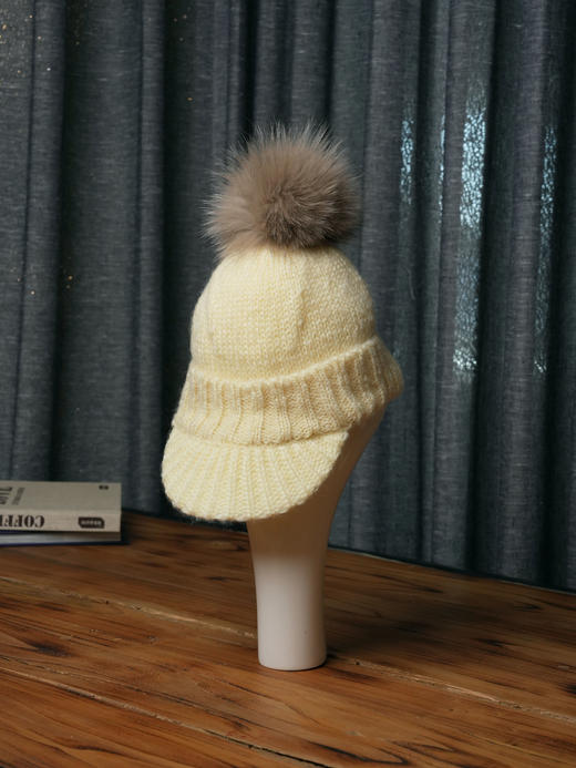 北京仓｜CA4LA-FUWA CAP3-绒球球 毛线帽（白色）［日本设计师］ 商品图1