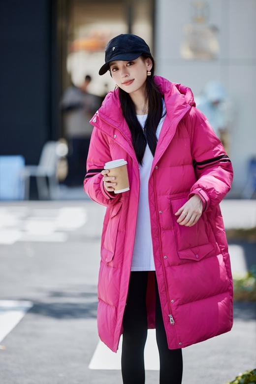 LNNNS 减龄学院风条纹中长款羽绒服外套 21776 商品图1