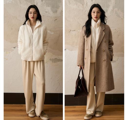 越穿越暖毛茸茸简约小立领优衣库同款摇粒绒外套 商品图5