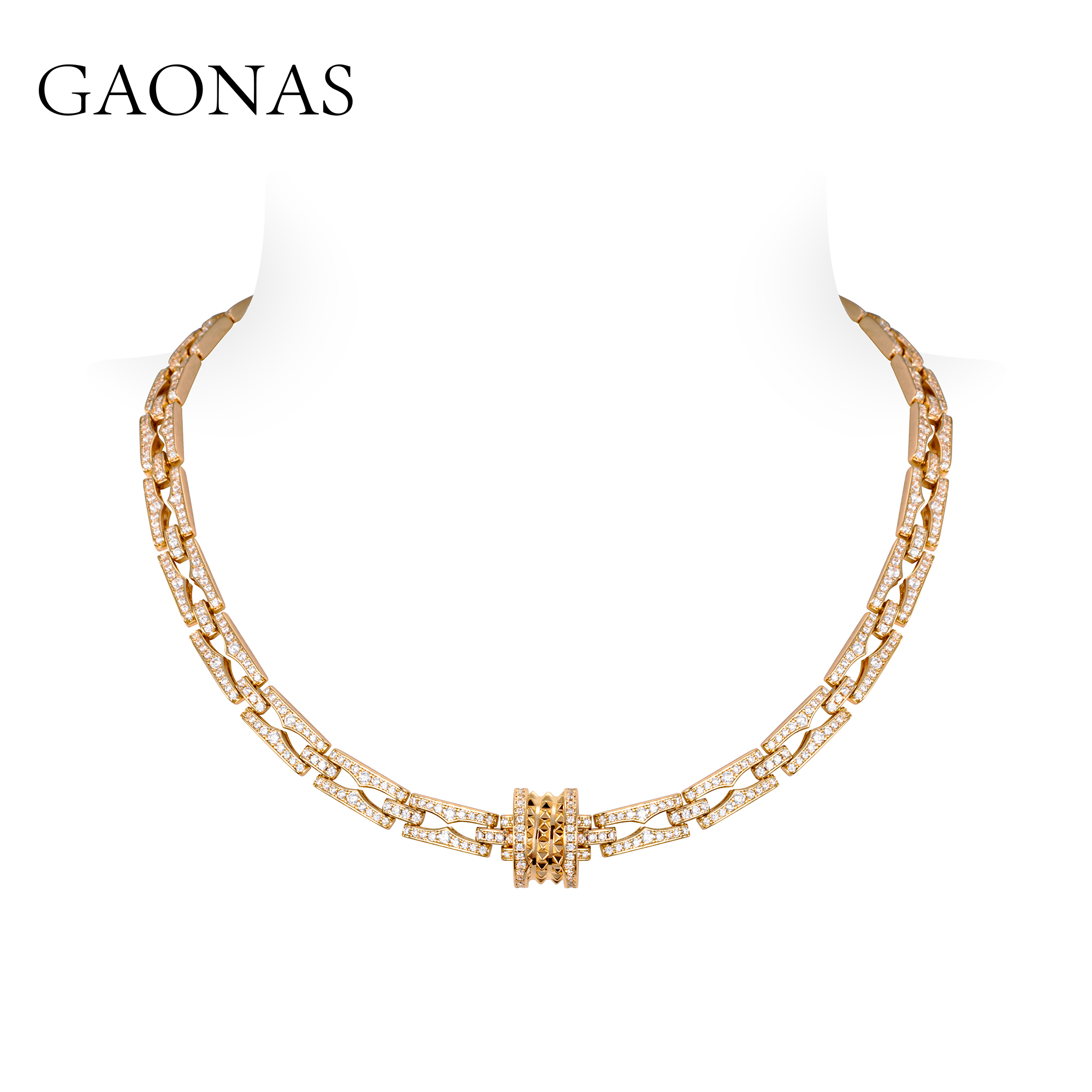 GAONAS 时尚贵气百搭金色项链11604XW