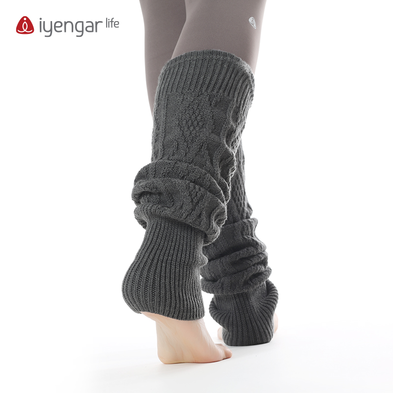 艾扬格 life F1112瑜伽袜套 普拉提袜子 专业女加厚长筒保暖护腿套 舞蹈运动堆堆袜