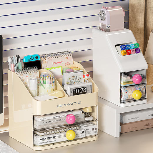 【白/粉/黑/黄】娜家桌面收纳盒 商品图3