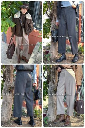 Z52545#百搭裤王卷边设计九分裤