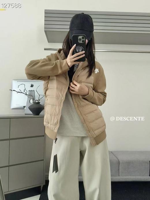 D112704针织拼接插肩袖连帽羽绒服男女同款 商品图14