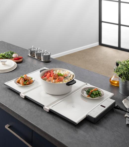 【电陶炉+暖菜板二合一】 摩飞多功能三折叠暖菜板MR8301 陶炉7档火力 1min速暖菜 暖菜3档调温 定时保温 内置散热风扇 防烫边缘 商品图5