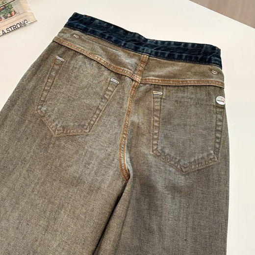 Moco原单去标复古水洗缝线前移牛仔裤112707 商品图13