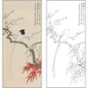 工笔画白描底稿于非闇花鸟《梅竹绶带》临摹勾线高清打印稿FA53 商品缩略图0