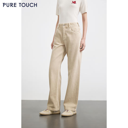 PURE TOUCH女装25秋冬新款高腰直筒牛仔裤复古休闲水洗牛仔长裤 商品图4