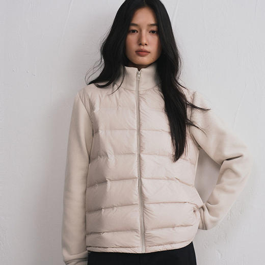 短款摇粒绒羽绒外套女秋冬纯色鸭绒保暖开衫高级感百搭潮流外套 商品图2