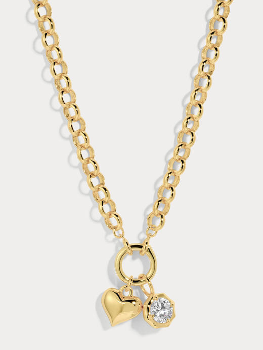 订购8周到｜Lili Claspe-Amara-金色 爱心 锆石 吊坠 项链［美国设计师］ 商品图1