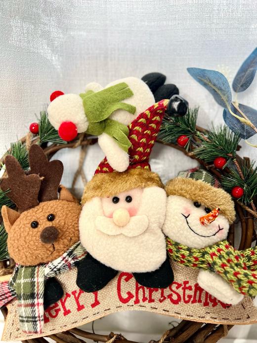 【圣诞藤条花环】🔻圣诞老人雪人麋鹿款   🔻全雪人款  ✅立体雪人+圣诞老人+麋鹿公仔，细节感爆棚！-ZTDJ 商品图10