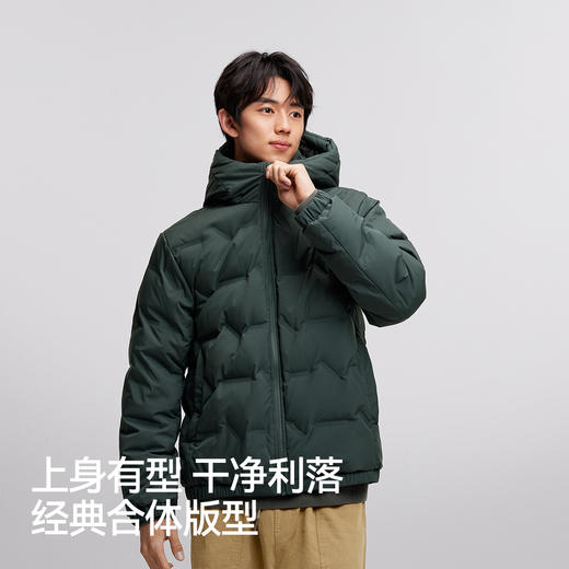 森马羽绒服男冬90绒子防泼水外套直充绒无缝压胶纯色百搭连帽上衣 商品图4