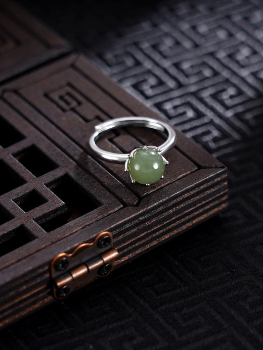 子佩集S925银【初夏琼珠】戒指【AS01138】纯银时尚青玉2410 商品图0