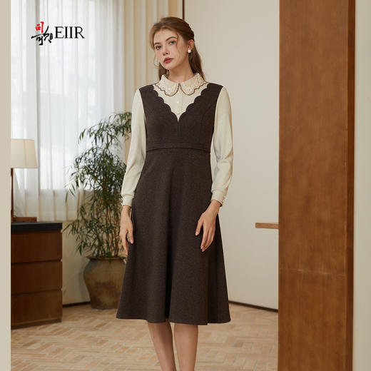 司歌假两件秋冬连衣裙翻领收腰裙A921112X 商品图4