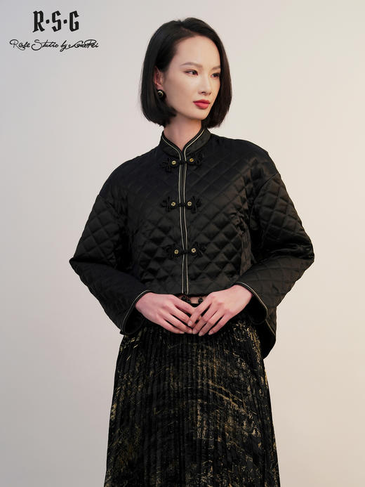 郭培成衣RSG2025冬季新款流金岁月_新中式流苏绗缝盘扣短上衣棉服 商品图1