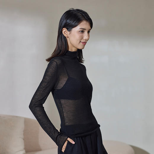 超轻薄羊绒高领打底衫SJS96W001N 商品图5