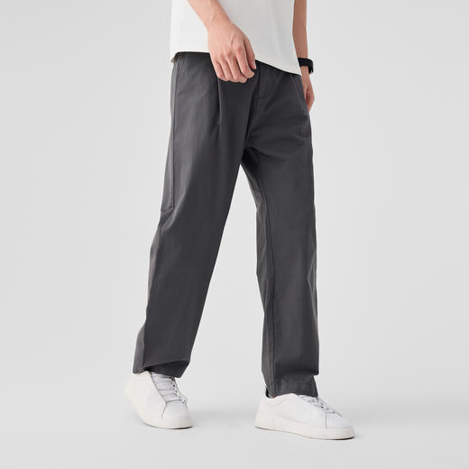 墨麦客男装全棉直筒男士裤子2025春季新款半松紧腰休闲裤男91186. 商品图0