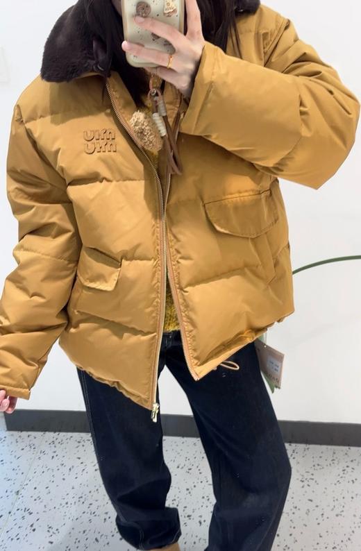 D112737重磅字母拉链皮毛一体羽绒服外套男女同款 商品图6