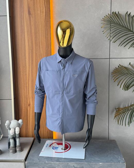 茑家刺绣款 CRONIN Cotton Overshirt 弹力防风防雨翻领衬衫夹克外套 商品图0