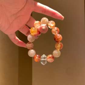 ARSIS｜晶石系列 正财鸿运·千层幽灵红胶花串珠手链